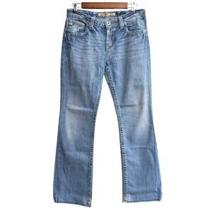 Big Star Remy Low Rise Bootcut Jeans Size 32L Distressed Y2K